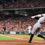 Article thumbnail: HOUSTON, TEXAS - OCTOBER 13: Aaron Judge #99 of the New York Yankees hits a two-run home run during the fourth inning against the Houston Astros in game two of the American League Championship Series at Minute Maid Park on October 13, 2019 in Houston, Texas. (Photo by Mike Ehrmann/Getty Images)