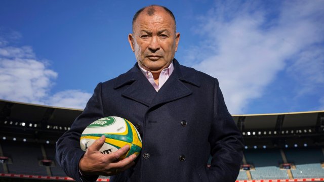 Article thumbnail: MELBOURNE, AUSTRALIA - MAY 01: Wallabies head coach Eddie Jones poses for a photograph during a Wallabies media opportunity at Melbourne Cricket Ground on May 01, 2023 in Melbourne, Australia. (Photo by Daniel Pockett/Getty Images)