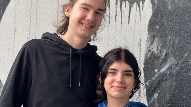 Article thumbnail: Finnish teenagers Topias Vakkilainen and Darja Rekani. Like all children in Finland, they started learning how to spot fake news in primary school (Photo: Supplied)