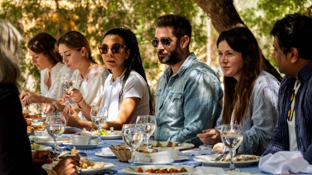 Article thumbnail: Sophie Gallagher (second from right) and fellow guests on the retreat (Photo: Salaheddine El Bouaaichi)
