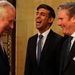 Article thumbnail: Britain's King Charles III (L) meets with Britain's Prime Minister Rishi Sunak (C) and Britain's opposition Labour Party leader Kier Starmer (R), as he arrives for a visit at Westminster Hall at the Palace of Westminster, in London, on May, 2, 2023, to attend a reception ahead of his coronation ceremony and his wife, Camilla, as King and Queen of the United Kingdom and Commonwealth Realm nations, on May 6, 2023. - (Photo by Arthur EDWARDS / POOL / AFP) (Photo by ARTHUR EDWARDS/POOL/AFP via Getty Images)