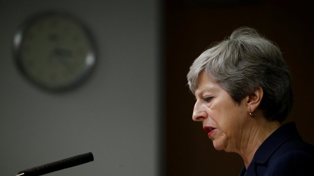 Article thumbnail: LONDON, UNITED KINGDOM ??? JULY 17: Britain's Prime Minister Theresa May speaks at Chatham House on July 17, 2019 in London, England. The outgoing Prime Minister warned that there were ???grounds for serious concern??? in both domestic and international politics and called for politics based on compromise, during what is expected to be her last major speech as UK Prime Minister. (Photo by Henry Nicholls/WPA Pool/Getty Images)