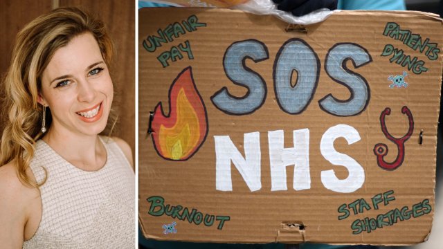 Article thumbnail: Dr Julia Grace Patterson is campaigning for the NHS to be rescued as waiting lists hit new highs and staff strikes continue (Photos: Carla Watkins / Getty Images)