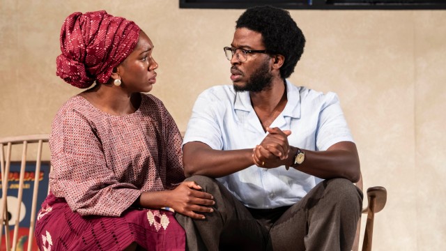 Article thumbnail: BENEATHA'S PLACE by Kwame Kwei-Armah, Writer & Director- Kwame Kwei-Armah, Designer -?Debbie Duru, Lighting Designer - Mark Henderson, Sound Designer - Tony Gayle, Movement Director - Shelley Maxwell The Young Vic Theatre, 2023 Credit: Johan Persson Cherrelle Skeete and Zachary Momoh in Beneatha?s Place Image from https://www.youngvic.org/sites/default/files/attachments/ImageRelease-BeneathasPlaceproductionphotos.pdf