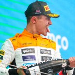 Article thumbnail: NORTHAMPTON, UNITED KINGDOM - JULY 9: Lando Norris of Great Britain and McLaren celebrates on the podium during the F1 Grand Prix of Great Britain at Silverstone Circuit on July 9, 2023 in Northampton, United Kingdom. (Photo by Kym Illman/Getty Images)