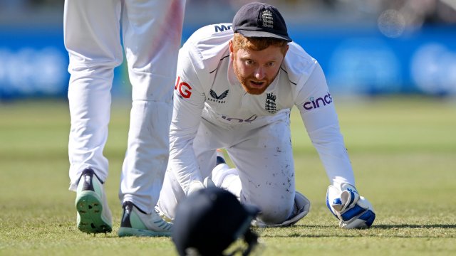 Article thumbnail: LEEDS, ENGLAND - JULY 07: England wicketkeeper Jonathan Bairstow reacts after dropping Marnus Labuschagne of Australia during Day Two of the LV= Insurance Ashes 3rd Test Match between England and Australia at Headingley on July 07, 2023 in Leeds, England. (Photo by Stu Forster/Getty Images)