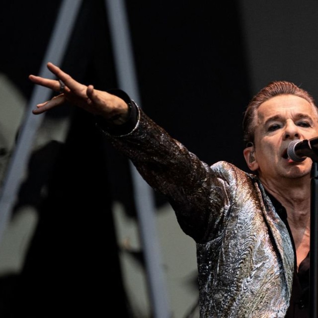 Article thumbnail: English singer David Gahan of English pop rock band "Depeche Mode" performs on stage during the "Memento Mori" World Tour at The Stade de France, in Saint-Denis near Paris, on June 24, 2023. (Photo by Anna KURTH / AFP) (Photo by ANNA KURTH/AFP via Getty Images)