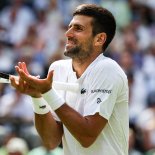 Article thumbnail: LONDON, ENGLAND - JULY 10: Novak Djokovic of Serbia reacts in the Men's Singles fourth round match against Hubert Hurkacz of Poland during day eight of The Championships Wimbledon 2023 at All England Lawn Tennis and Croquet Club on July 10, 2023 in London, England. (Photo by Shi Tang/Getty Images)