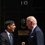 Article thumbnail: LONDON, ENGLAND - JULY 10: British Prime Minister Rishi Sunak welcomes US President Joe Biden at 10 Downing Street on July 10, 2023 in London, England. The President is visiting the UK to further strengthen the close relationship between the two nations and to discuss climate issues with King Charles at Windsor Castle. (Photo by Leon Neal/Getty Images) *** BESTPIX ***